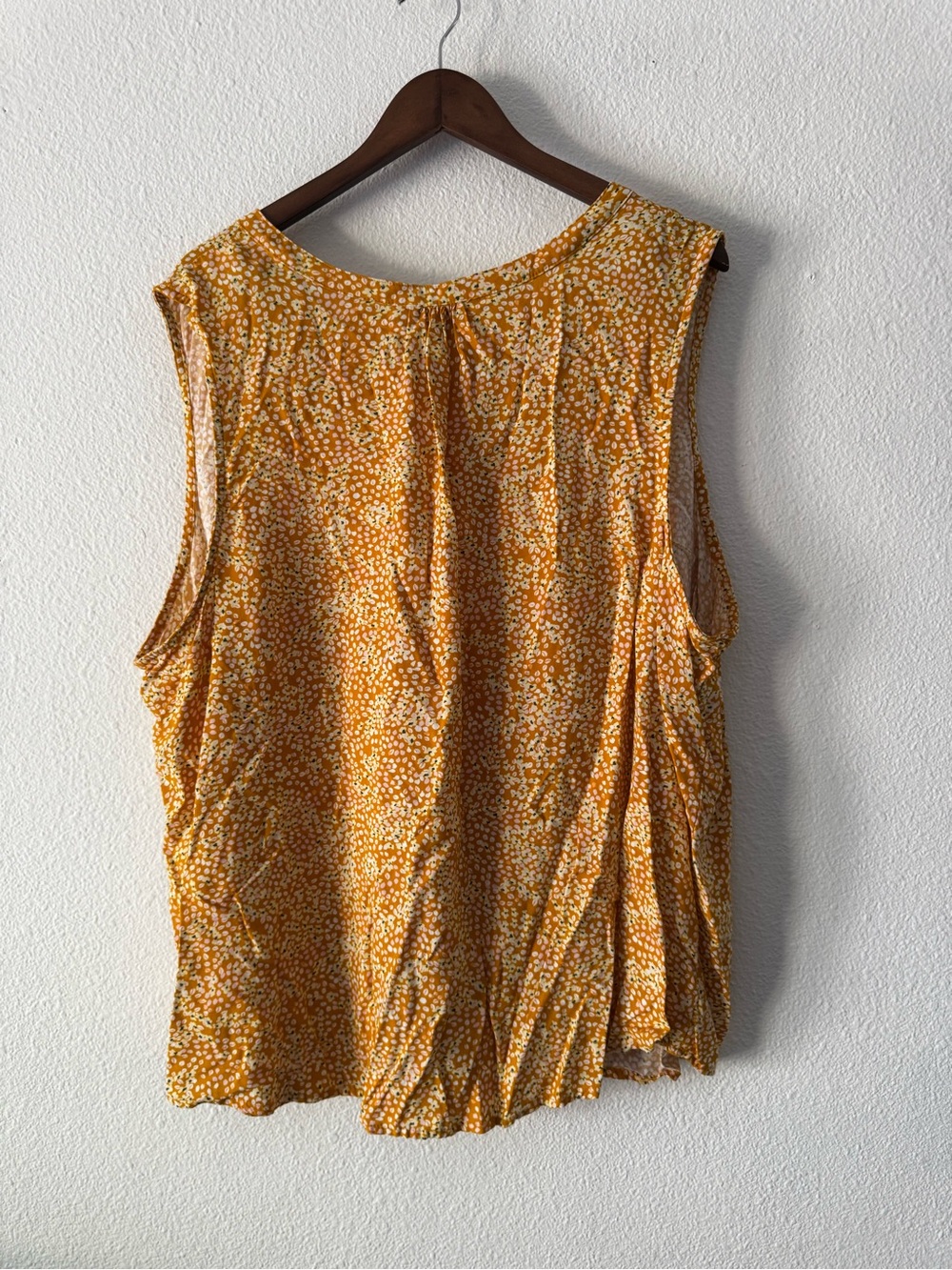 Cottagecore Mustard Yellow Floral Pintuck Blouse 3X Croft & Barrow - Picture 12 of 13
